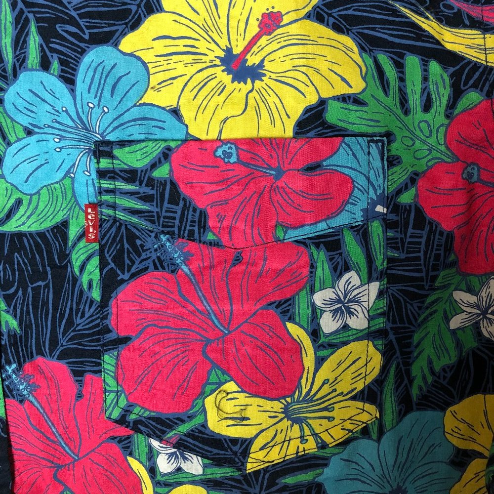 Levi's Mens Hawaiian Short Sleeve Shirt Sz. L - Picture 4 of 8